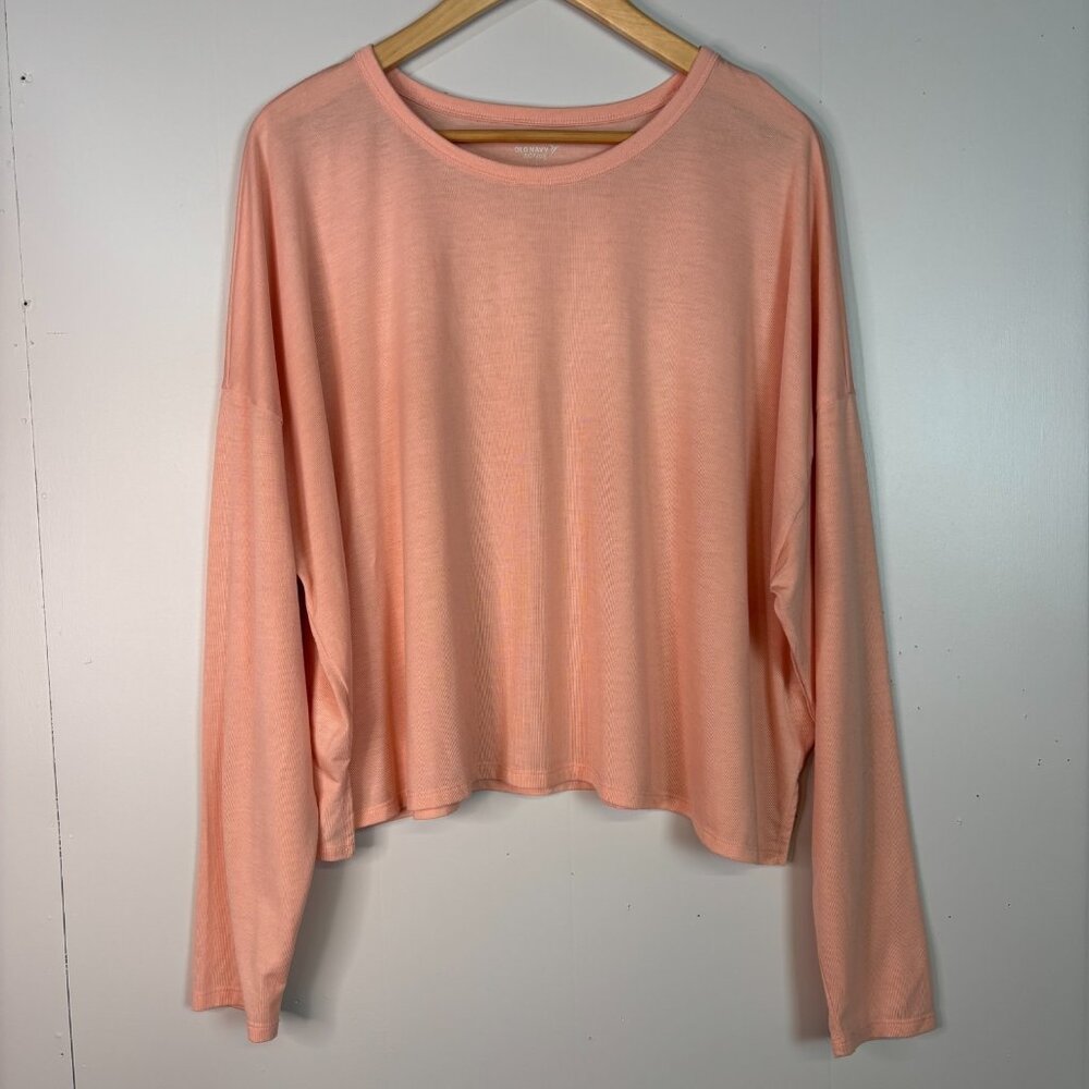 Old Navy Active Top‎ XL Peach Orange Cropped Go-Dry Gym Workout Women's